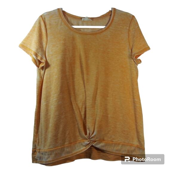 Jane and Delancey Orange Burnout Twist Knot Front Top Size L - Picture 1 of 6